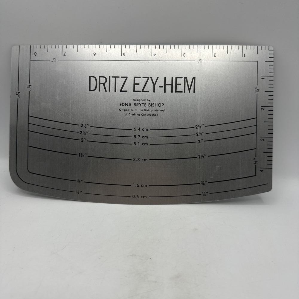 Dritz Ezy-Hem Measuring Tool Ruler Edna Bryte Bishop Clothing Construction VTG